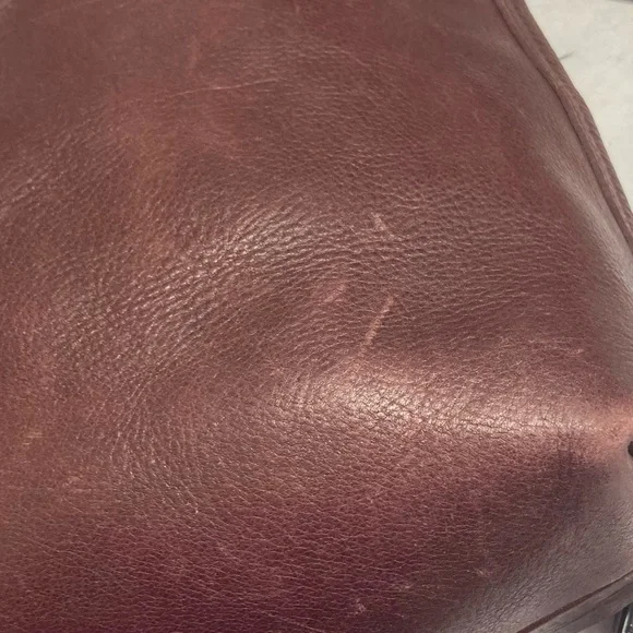 Madewell burgandy leather tote foldover messenger crossbody bag - Picture 10 of 13